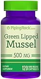 Piping Rock Green Lipped Mussel 500 mg 2 Bottles x 60 Quick Release Capsules Freeze Dried from New Zealand Dietary Supplement