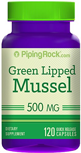 Piping Rock Green Lipped Mussel 500 mg 2 Bottles x 60 Quick Release Capsules Freeze Dried from New Zealand Dietary Supplement