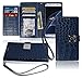 S7 Edge Wallet Case, Matt [ 8 Pockets ] 7 ID / Credit Card 1 Cash Slot, Power Magnetic Clip With Wrist Strap For Samsung Galaxy S 7 Edge Leather Cover Flip Diary (Blue)