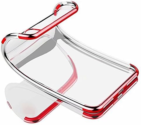 Honor 10 Lite Case, Anya Ultra-thin Clear Slim Premium Flexible Soft TPU Shock Absorption Plating Transparent Bumper Silicone Rubber Anti-Scratch Case for Huawei Honor 10 Lite Red