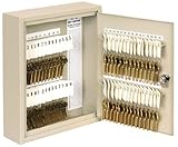 Buddy Products Key Cabinet, 60 Hooks, Steel, 3 x 12 x 10 Inches, Putty (0160-6)