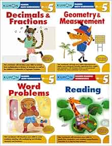 kumon grade 5 math reading set 4 workbooks decimalsfractions