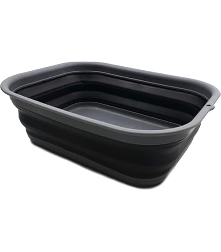 SAMMART 9.45L (2.5 Gallon) Collapsible Tub - Foldable Dish Tub - Portable Washing Basin - Space Saving Plastic Washtub (M. Grey, Medium SAMMART 9.45L (2.5 Gallon) Collapsible Tub - Foldable Dish Tub - Portable Washing Basin - Space Saving Plastic Washtub (M. Grey, Medium