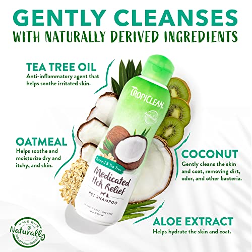 TropiClean Medicated Dog Shampoo for Allergies and Itching Tea Tree