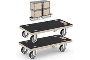 DRTAKEPEAK Wood Platform Dolly 4 Wheels Heavy Duty Furniture Mover Dolly 550 Lbs Capacity (2 Packs)
