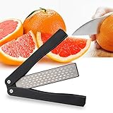 Pocket Knife Sharpener, Sungwoo 400/600grit Double Sided Folding Knife Sharpener Stone for Kitchen, Garden, Outdoor tools (Black)
