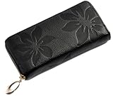 On Clearance Big Sale Heshe Womens Leather Long Wallet Zippered Ladies Clutch Money Clip Card Case Organizer Wallet