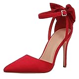 Fashare Womens High Heels Bow Tie Stiletto Ankle