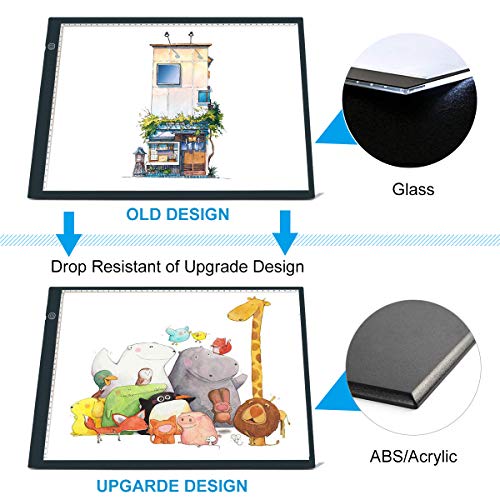 Large A3 Drawing Painting Board for Kids, 23" LED Light Box Tracing Drawing Pad Diamond Painting 10 Dimmable Brightness Adjustable for Artists Sketching Animation Stencilling X-rayViewing (Black)