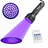 UV Flashlight BlacklightxFF0C;MECO Pet Odor Detector Dog Urine and Stains Detector, 51 Ultraviolet LEDs 395nm with AA batteries