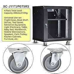 Casoter 3"(75mm) Caster Set - 2 Rigid & 2 Swivel