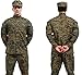 Camouflage Military Battle Dress Uniform Set, Coat + Pant Camo Paintball Hunting Clothing, ACU Type Tactical Military Combat Cargo BDU Suit
