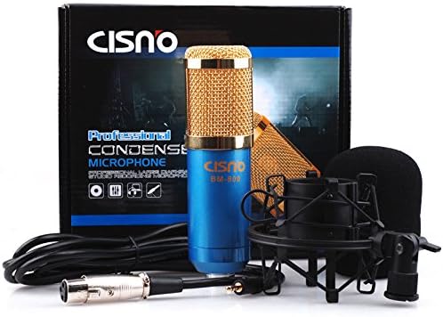 CISNO Condenser Microphone Speech Recording Dynamic Shock Mount For Macbook Pro Laptop-Blue