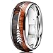 Three Keys Jewelry 6mm 8mm Koa Zebra Wood Antler Arrows Inlay Tungsten Wedding Rings Vikings Hunting Bands