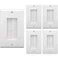 VCE Brush Wall Plate 5-Pack, Cable Pass Through Insert for Wires, Single Gang Cable Access Strap, Wall Socket for HDTV, Home Theater Systems - White