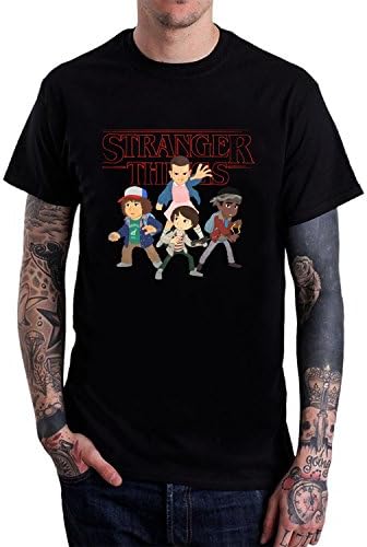Stranger Things Team Men's casual T Shirts Black