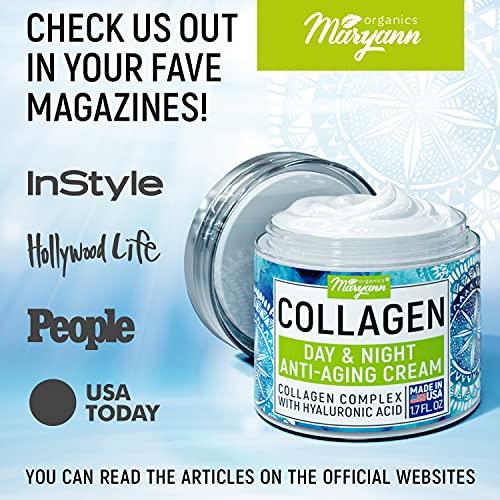 Maryann Organics Collagen Cream Anti Aging Face Moisturizer Day