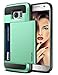 Vofolen Case for Galaxy S7 Case Wallet Slidable Card Holder Slot ID Pocket Protective Hard Shell Shock Absorbing TPU Tough Rubber Bumper Armor Scratch-Proof Case Cover for Samsung Galaxy S7 Mint
