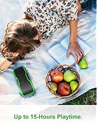 Parlantes inalámbricos Aomais Sport II portátiles 4.0 con sonido de graves ipx7.20 W impermeable sonido estéreo, diseño duradero para iPhone iPod iPad Teléfonos Tablet ECHO Dot, buen regalo Verde