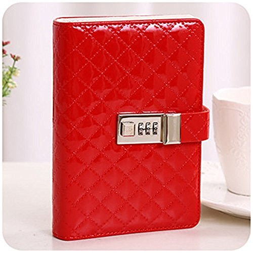 UPC 718760078794, JunShop PU Leather Journals Note books Secret Diary with Lock Password Lined Locking Journal Diary Loose Leaf Password Diary (Red)