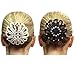 Elastic Handmade Crochet Pearl Hair Snood Net Ballet Bun Hair Covers Ornament Hair Accessories For Women (Black+White)