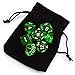 7 Die Polyhedral Dice Set - Sylvan Spirits (Translucent Green) with Velvet Pouch by Wiz Dice