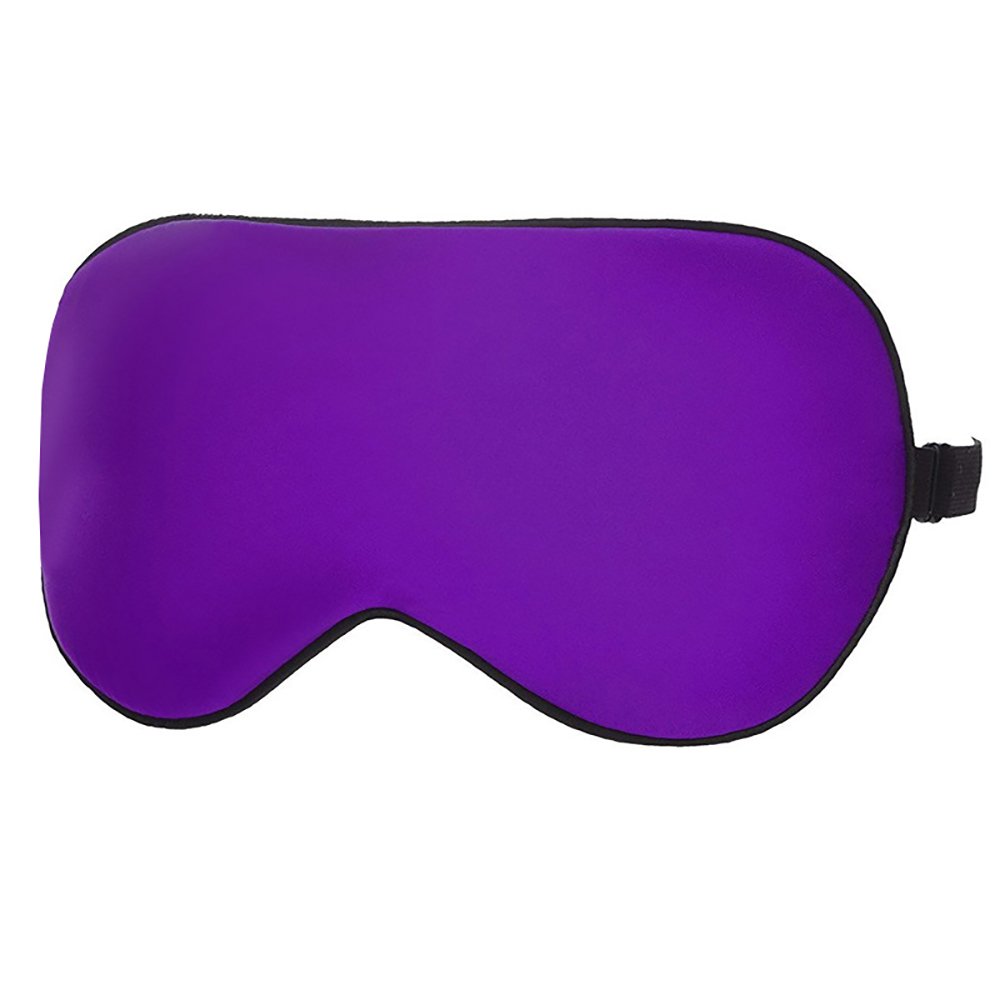 LSHARON 100% Mulberry Silk Sleep Eye Mask Adjustable Soft Sleeping Mask Blindfold for Men & Women for Deep Relaxation Best Eye Shades Eye Mask (Purple)