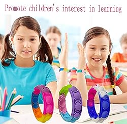 TOMOIN 30 Pcs Pop Fidget Bracelet, Wearable Push
