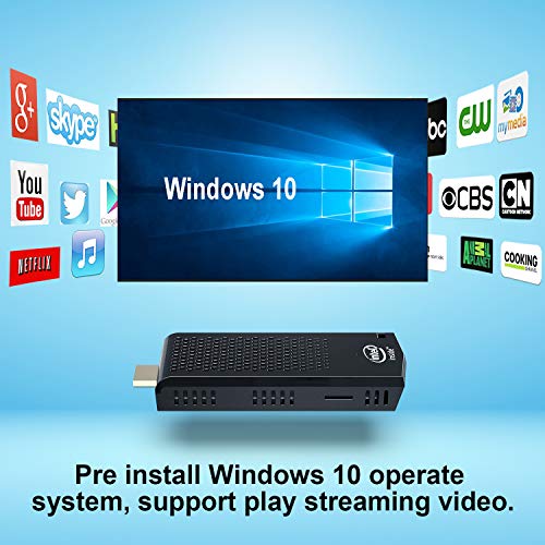 Fanless Mini PC,T6 Intel Atom Z8350 Windows 10 Pro Computer Stick 4GB DDR 64GB eMMC Support 4K HD,2.4G/5G WiFi,BT 4.2