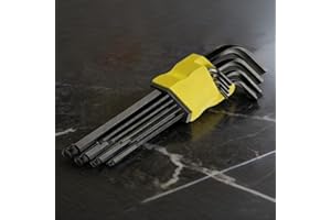 9 Pc Hexagon Coloured Wrench Set, Hex Key Allen Wrench Set, Multi-Size (3/8", 3/16", 5/16", 1/16") for Home Improvement, Auto