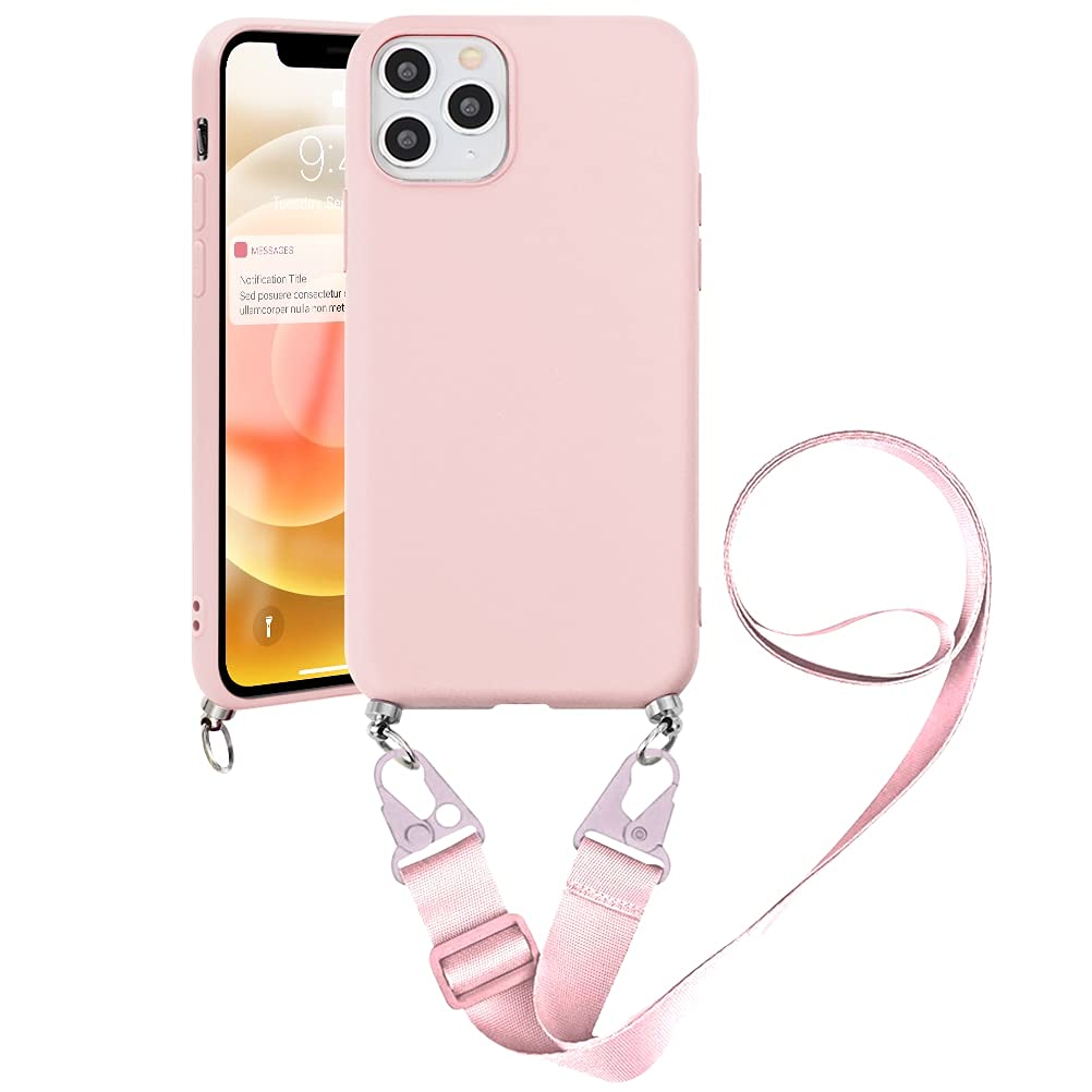 Yoedge Crossbody Case for Samsung Galaxy J4 Plus with Adjustable Detachable Lanyard Neck Strap - Soft TPU Cell Phone Cover Compatible with Samsung J4 Plus [ 6" ], Pink