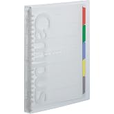 Kokuyo Campus Slide Binder with 5 Tab Dividers, Slim Type, A5, 20 Holes, Up to 65 Sheets, Transparent, Japan Import (RU-P133NT)