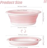 haoyuan 5L Collapsible Washing Up Bowl Foldable Portable Basin Pink view 2