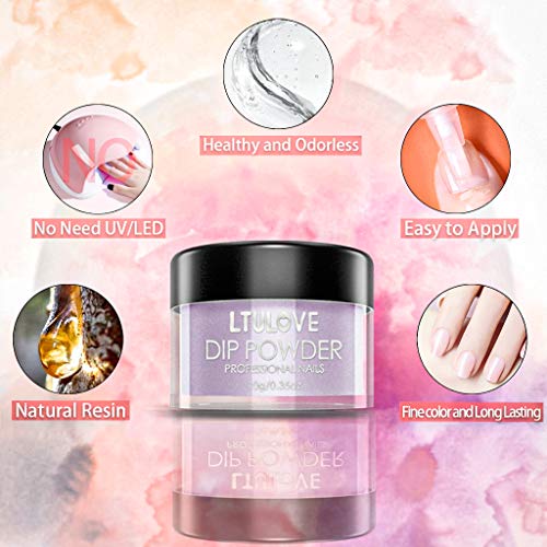 LTULOVE Dip Powder Nail Kit 8 Colors 10g Acrylic Dipping Powder 4