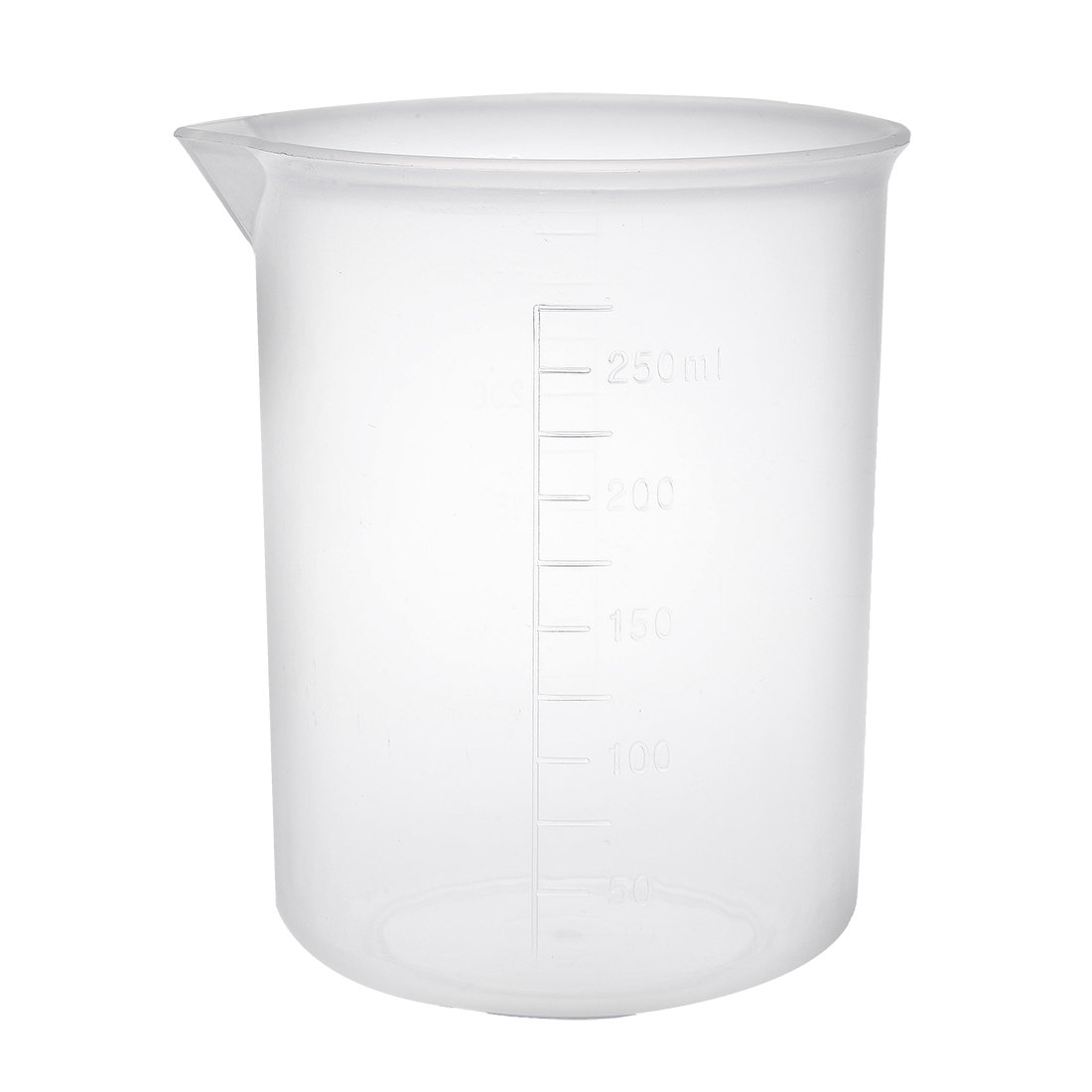 sourcing map Measuring Cup 250ml PP Plastic Graduated Beaker Transparent for Lab Kitchen Liquids