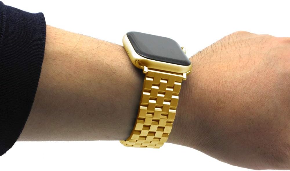 Kai Tian Metal Watch Strap Compatible for Apple Watch 44mm 45mm 49mm Watch Bands for iWatch Series 10 9 8 7 6 5 4 3 2 1 SE Ultra Men Women Gold - Image 5