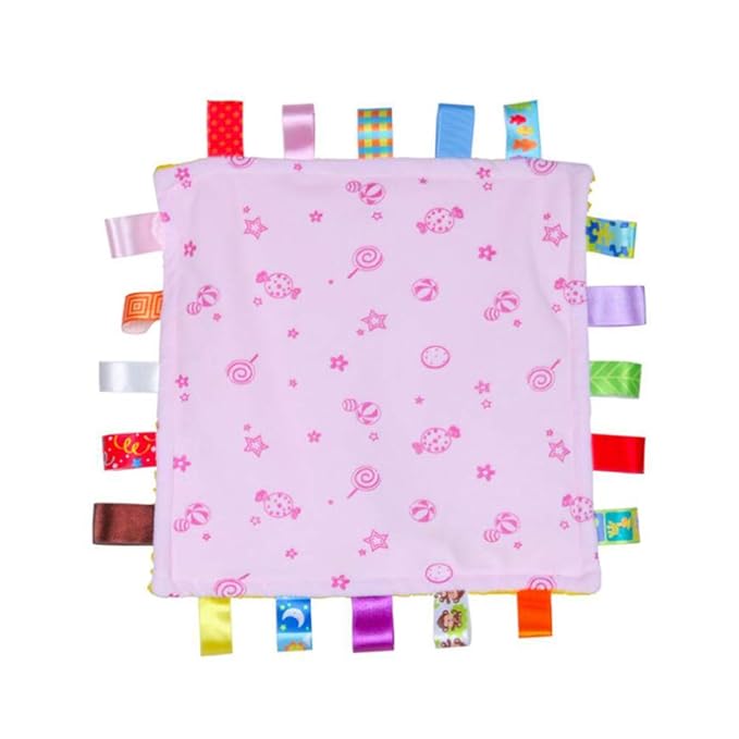Baby Girl Pink Tag Security Blanket, Super Soft Taggie