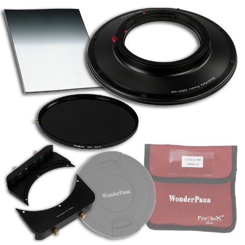 WonderPana 66 FreeArc Essentials ND 0.6HE Kit - Rotating 145mm Filter System Holder, Lens Cap, Fotodiox Pro 6.6"x8.5" 0.6 (2-stop) Hard Edge Grad ND and 145mm ND16 (4-Stop) Filters for the Canon 8-15mm EF f/4L Fisheye USM Ultra-Wide Zoom Lens (Full Frame 35mm)