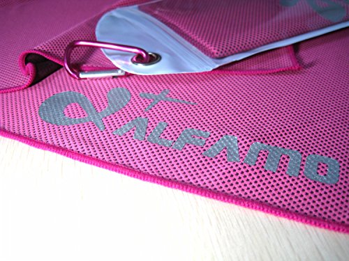 Cooling Golf Towel for Instant Relief, 40 Inch Long As Scarf, Soft Breathable Yoga Towel, Stay Cool for Running Tennis Soccer Football & Other Sports, Great Gift for Workout Gym Lovers, Fuchsia