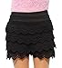 MULLSAN Women's Fitted Scallop Hem Crochet Tiered Lace Sexy Shorts (X-Large, Black)