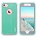 ULAK iPhone 8 & 7 Case, Shock-Absorbing Flexible Durability TPU Bumper Case, Durable Anti-Slip, Front and Back Hard PC Defensive Protection Cover for Apple iPhone 7 4.7, Mint Green/Grey