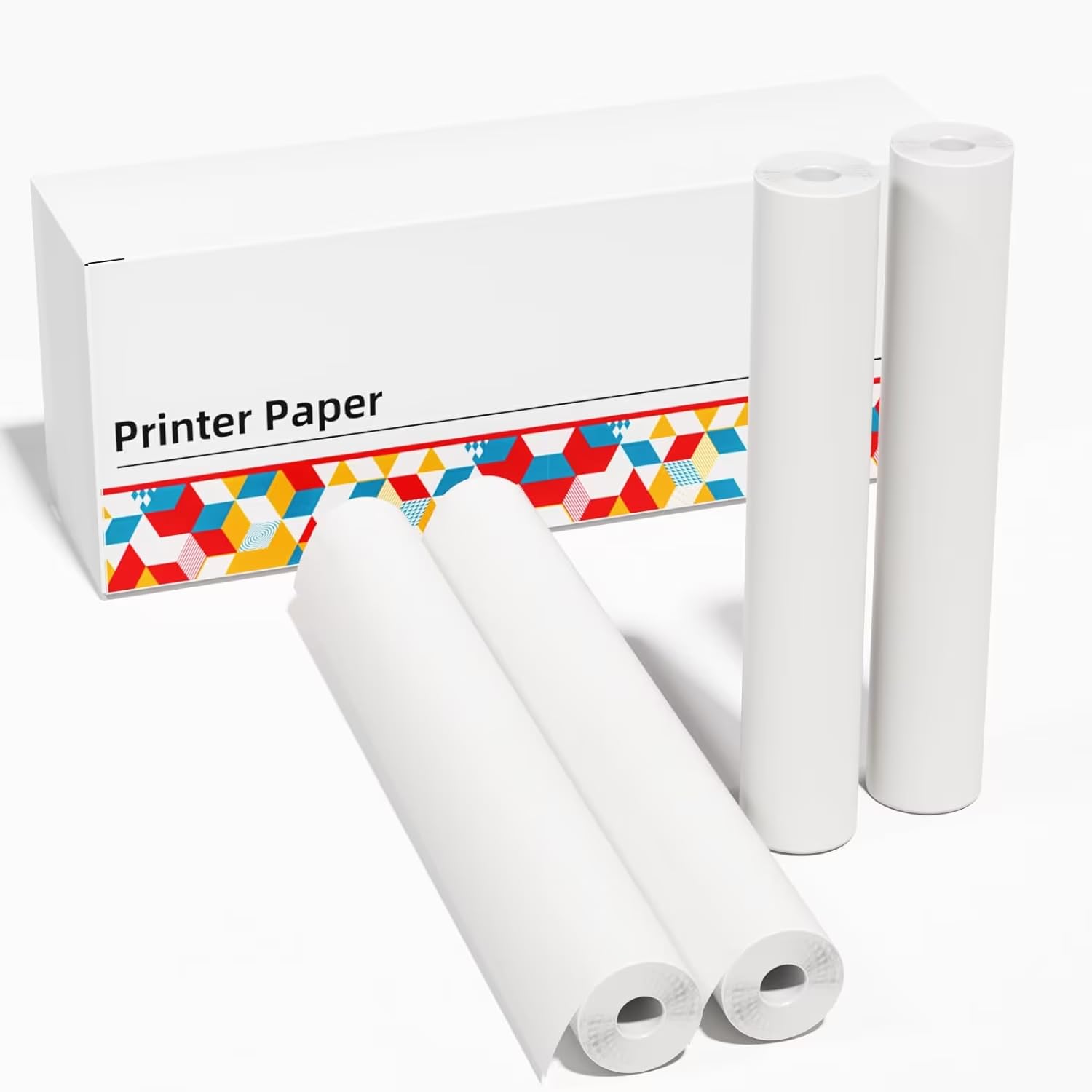 A4 Thermal Paper Rolls 210x297mm, Thermal Roll Printer Paper Compatible with Phomemo M832/M834, Itari, MUNBYN, HPRT Thermal Printers Portable Printer 4 Rolls - 108 Sheets (27 Sheets/Roll)