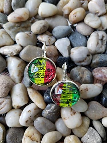 Rastafarian Glass Dome Earring