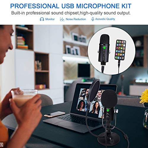 PROAR USB Microphone Condenser Computer Gaming Mic Podcast Microphone