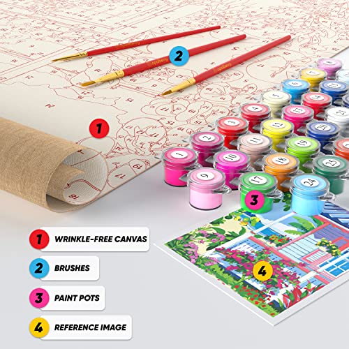 Opalberry Paint by Numbers for Adults 16x20" WrinkleFree Rolled