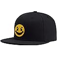 ADJUEMB Classic Snapback Hats Skull Embroidery Adjustable Flat Bill Hat Unisex Baseball Caps