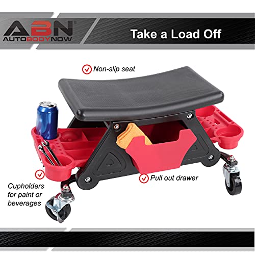 Rolling Stool Telyswee Rolling Garage Stool With Wheels, Garage