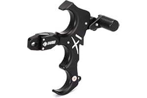 LWANO X1 Compound Bow Thumb Bow Release, 3&4 Finger Grip Adjustable Archery Release Aids