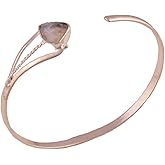 Natural Raw Rainbow Moonstone Cuff Bracelet, Healing Crystal Cuff Bracelet, Birthstone Bracelet, Bangle Bracelet, Rough Gemstone Bracelet, Jewelry For Woman (Rainbow Moonstone)