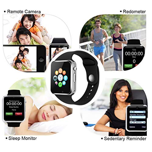 Smart Watch Phone Camera, IOQSOF Touch Screen Smart Wristwatch, Bluetooth Smart Watch Cell Phone with 2G Sim Card Slot for Samsung, LG, HTC, Google, Sony Android IOS Smartphone Men Women Kids Boys - Thumbnail 7